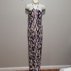 Allen B. By Allen Schwartz Purple and White Maxi Dress